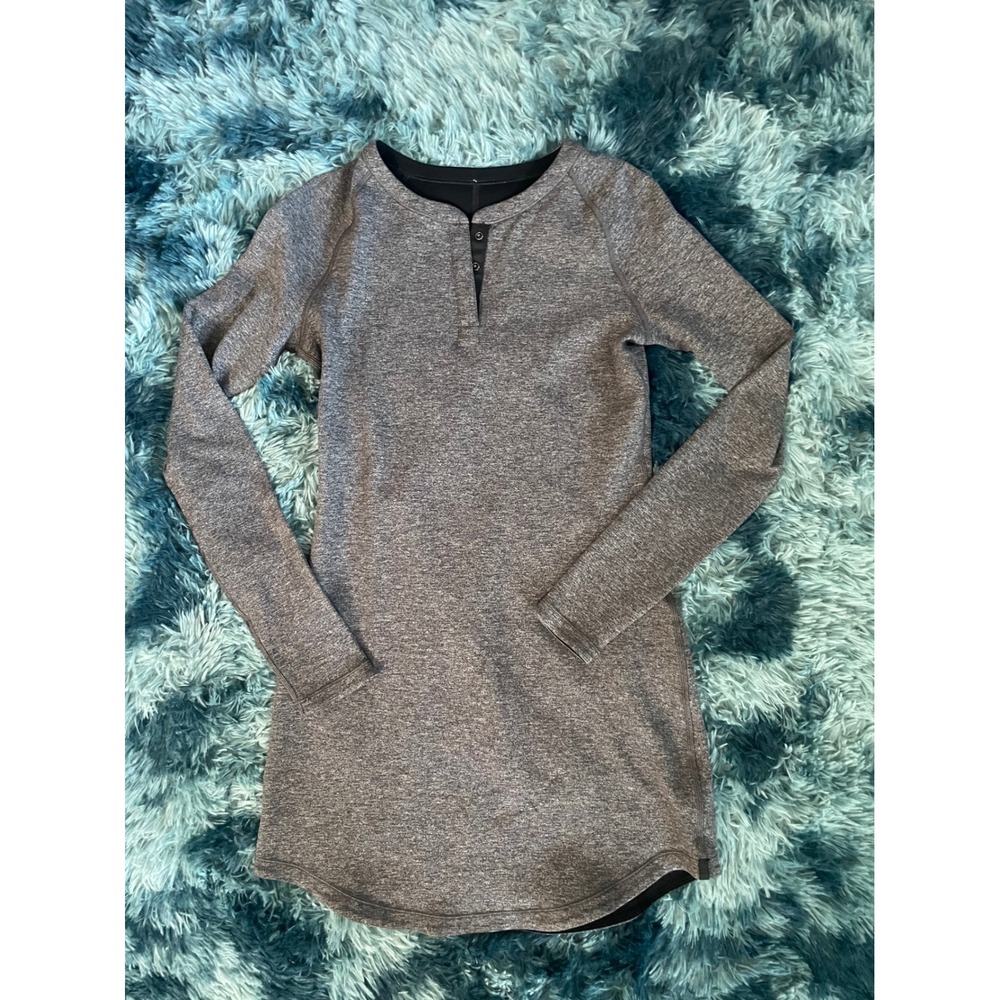 Ivivva Girls Reversible Active‎ Dress Long Sleeve Athletic Casual Heathered Gray